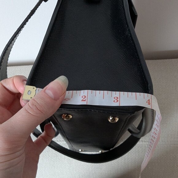 LANCASTER Paris Black & Grey Adeline Genuine Leather Bag with Shoulder Strap - Picture 14 of 16